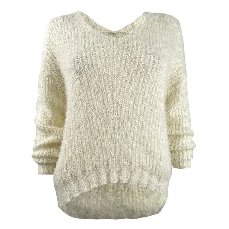 Freshman Juniors' Fuzzy V-Neck Sweater