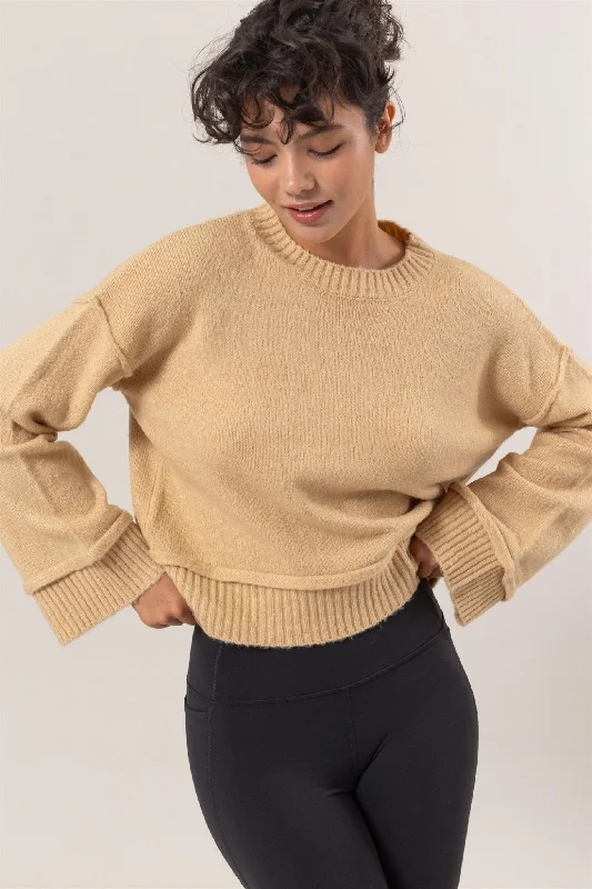 Dropped Shoulder Ribbed Sweater